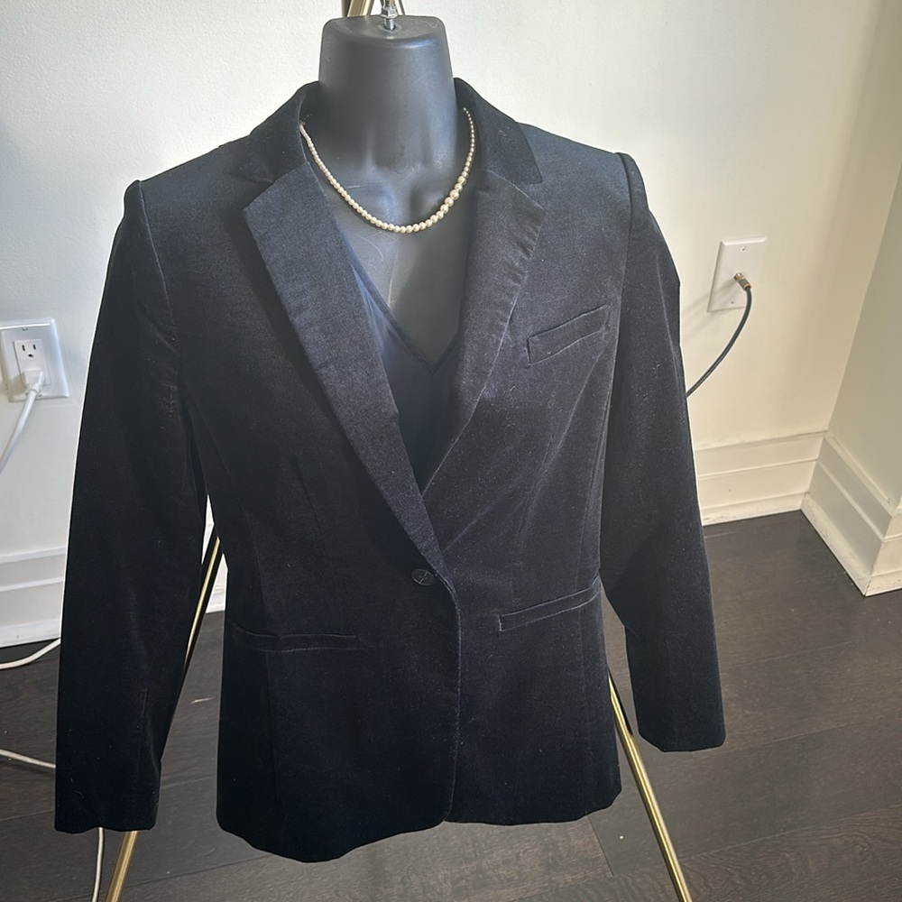 Banana Republic Black Velvet Blazer
